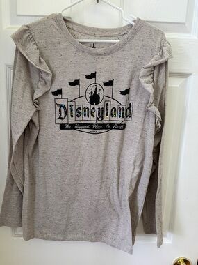 Disney Gray Speckled 'Disneyland' Sequin Graphic Tee size XL